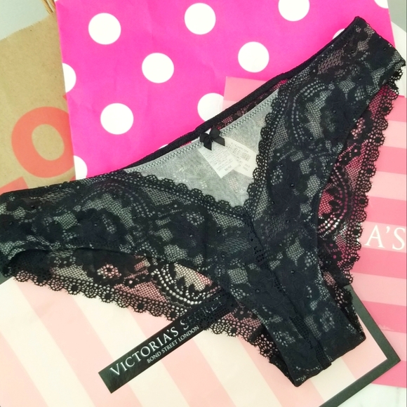 Victoria's Secret Vintage Very Sexy Lace Rhinestone Crystal Cheeky Panty NWT - Picture 12 of 13